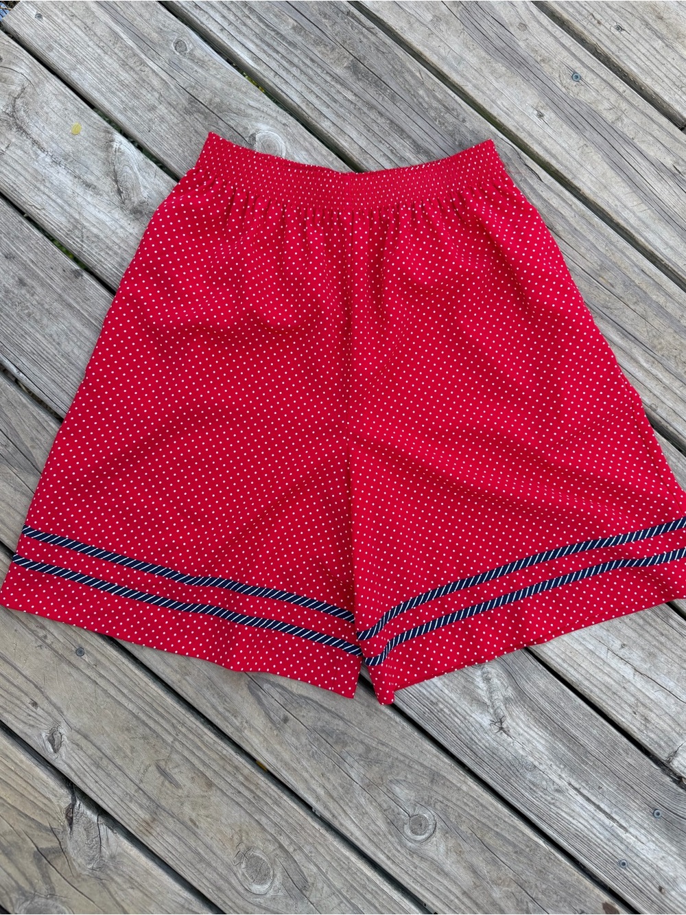 Vintage Red Polka Dot High-Waist Shorts